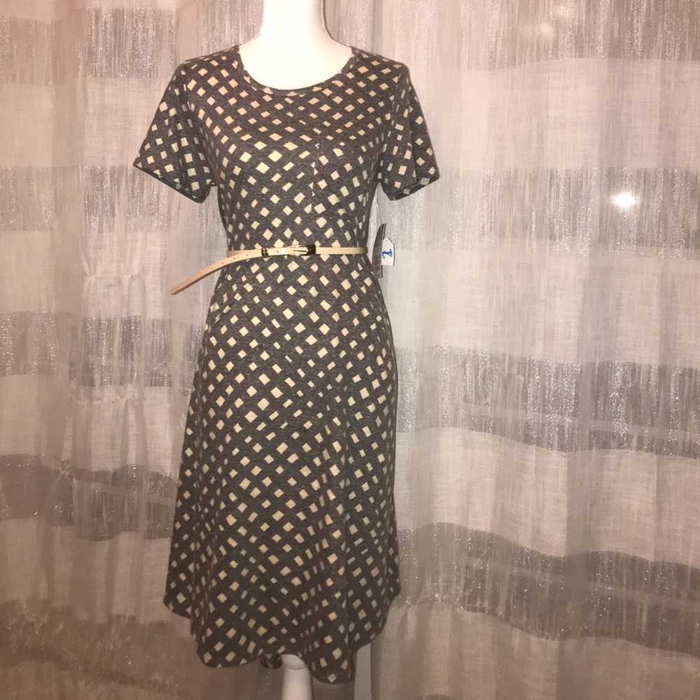 LuLaRoe Gray and Tan Carly Dress. NWT.